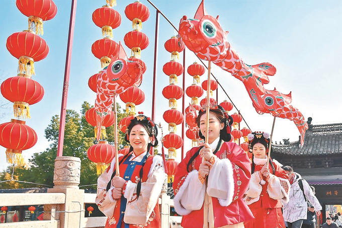 如皋市水绘园年味十足。吴树建 摄